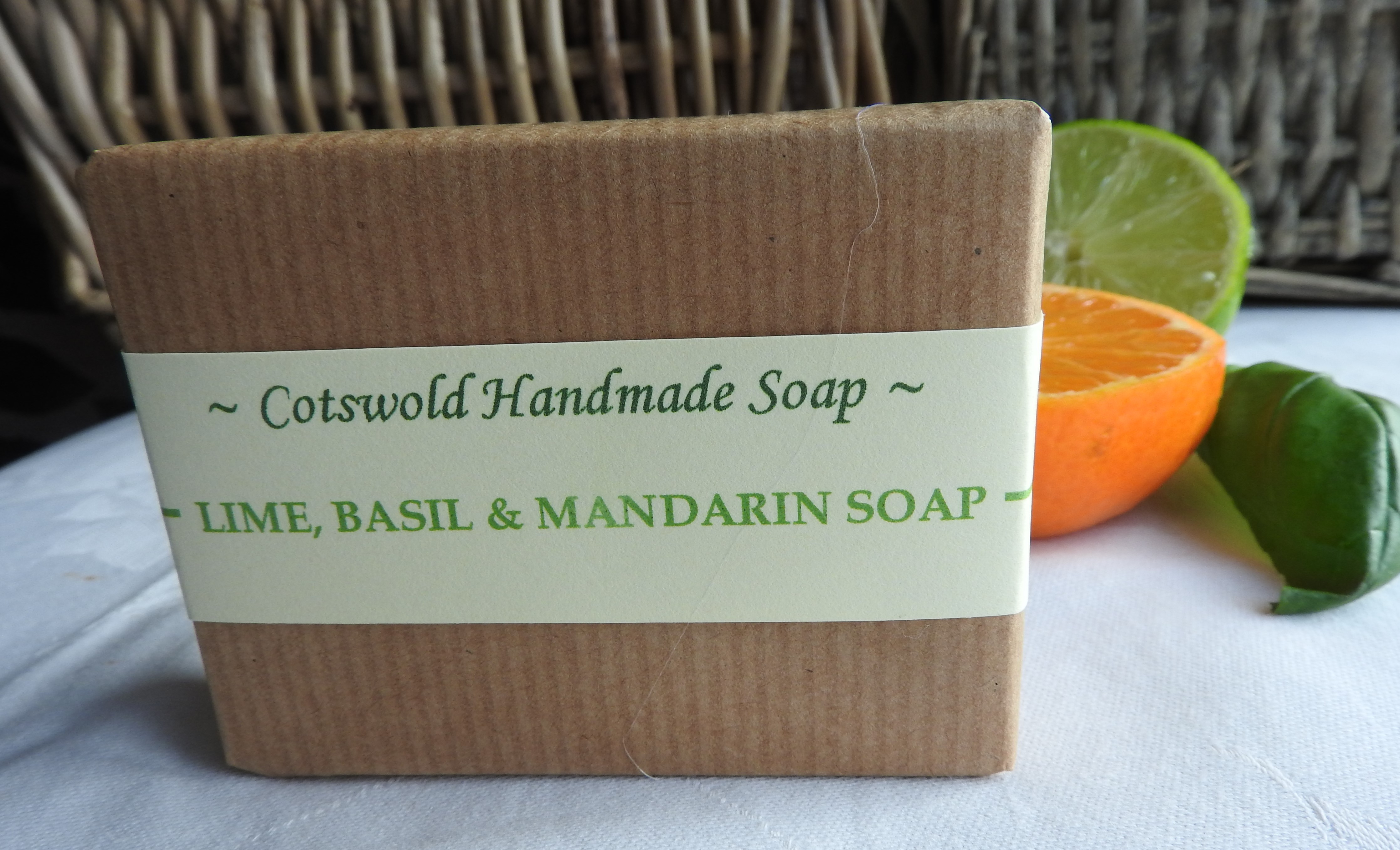 Lime, Basil & Mandarin 100g Soap Bar Cotswold Handmade Soap